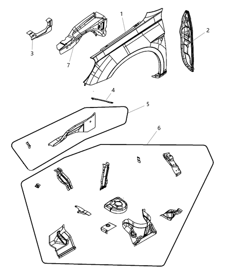 2007 Chrysler Sebring SILENCER-Fender To Hinge Pillar Diagram for 5074410AB