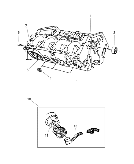 2002 Dodge Ram 2500 Quad & Club Cab Cylinder Block Diagram 1