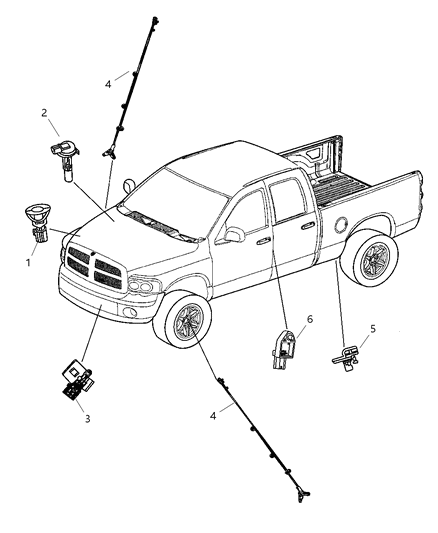 2006 Dodge Ram 2500 Sensors - Body Diagram