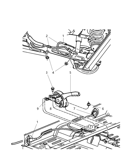 2006 Chrysler PT Cruiser Lever-Park Brake Diagram for 1AD86DX9AB