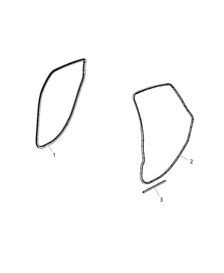 2017 Chrysler 200 Weatherstrips - Rear Door Diagram