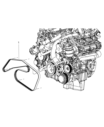 2009 Jeep Grand Cherokee Belts, Serpentine & V-Belts Diagram 1