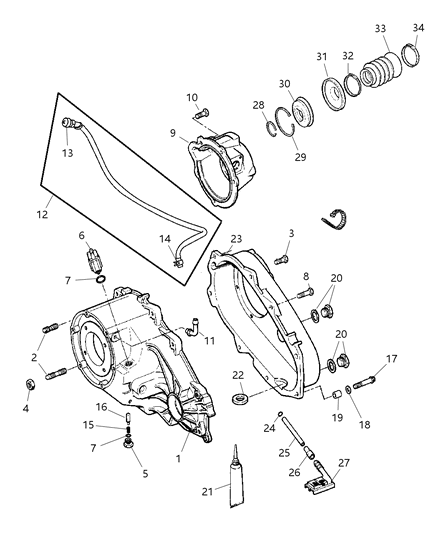 2007 Jeep Liberty Transfer Case & Related Parts Diagram 1