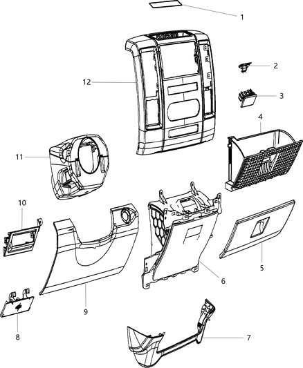 2012 Ram 1500 Instrument Panel Trim Diagram 1