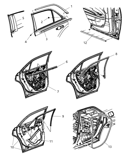 2017 Chrysler 300 WEATHERSTRIP-Rear Door Opening Diagram for 1KV50DX9AH