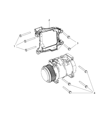 2013 Dodge Viper A/C Compressor Mounting Diagram