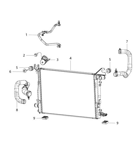 2013 Ram 3500 Engine Cooling Radiator Diagram for 52014721AB