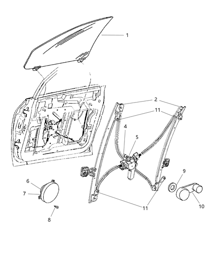 2004 Dodge Caravan Door, Front Diagram 1