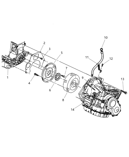 2003 Dodge Caravan Transaxle Mounting & Related Parts Diagram 1