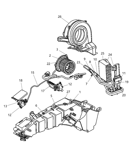 2001 Dodge Durango Heater & Air Conditioning, Rear Diagram