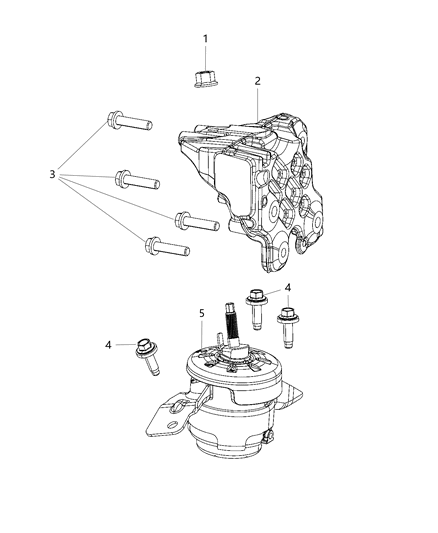 2021 Jeep Wrangler Support-Engine Mount Diagram for 68480592AB