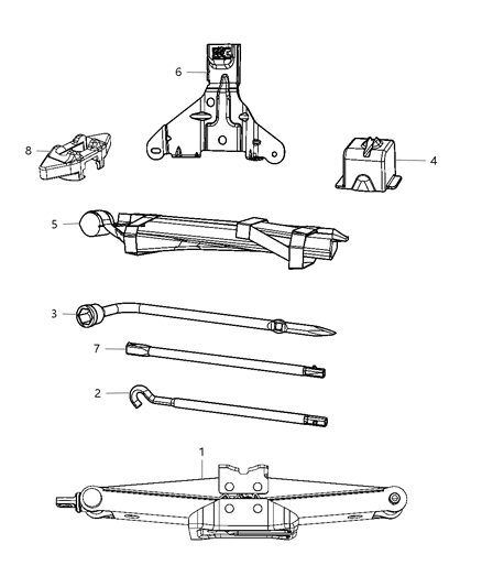 2011 Dodge Durango Jack Assembly & Tools Diagram