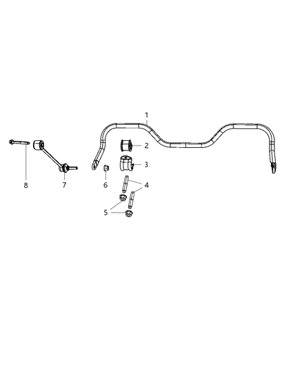 2008 Jeep Liberty Stabilizer Bar - Rear Diagram