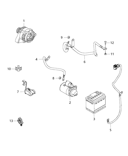 2015 Jeep Renegade Battery Positive Wiring Diagram for 68254778AA