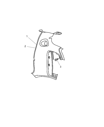 1997 Chrysler Town & Country Molding D Pillar Diagram for GH60SJK