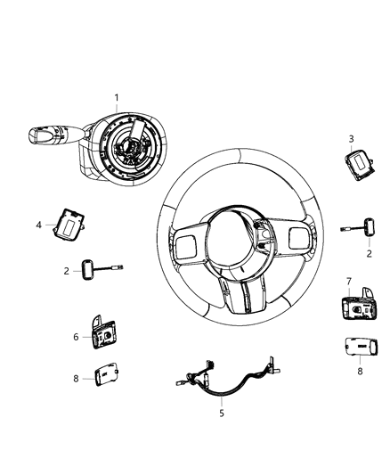 2015 Chrysler 300 Switches - Steering Wheel & Column Diagram