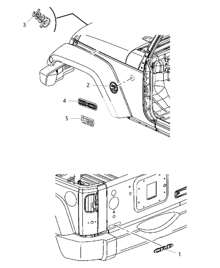 2016 Jeep Wrangler Nameplate Diagram for 68283329AA