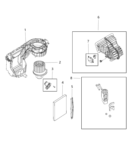 2020 Ram ProMaster City Blower Housing And Related Parts Diagram