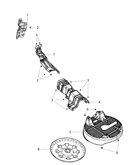 2014 Dodge Journey Exhaust System Heat Shield Diagram