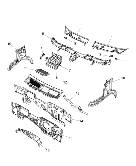 2015 Ram ProMaster 1500 Panel-Dash Diagram for 68157034AC