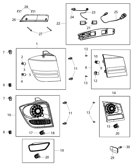 2015 Dodge Journey Lamp-Tail Stop Turn Diagram for 68227133AA