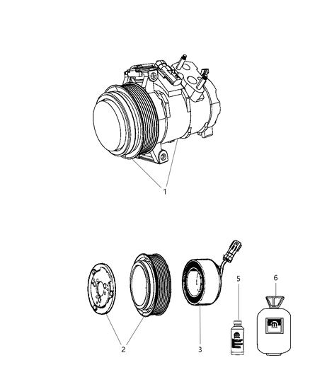 2009 Jeep Grand Cherokee A/C Compressor Diagram 1