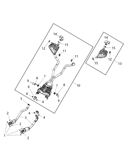 2019 Jeep Grand Cherokee Exhaust Resonator Diagram for 68304499AD