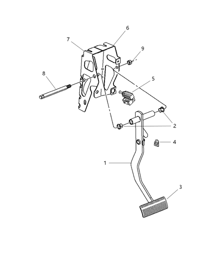 2005 Dodge Stratus Bracket-Clutch And Brake Pedal Diagram for 4879324AE