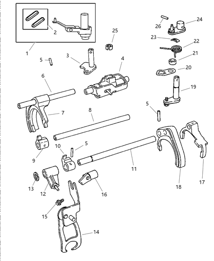 1999 Dodge Stratus Fork & Rail Diagram