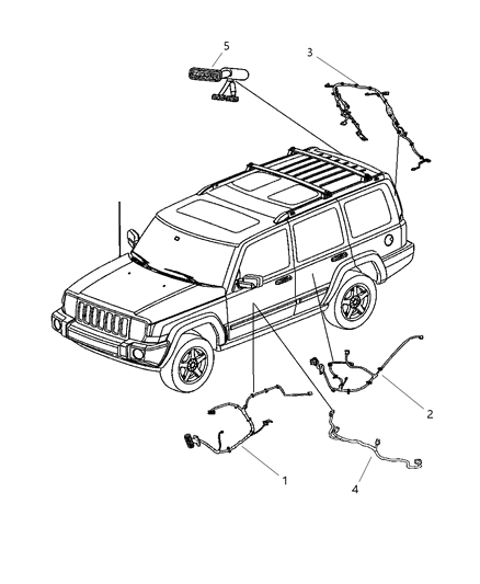 2008 Jeep Commander Wiring-Front Door Diagram for 56048801AB