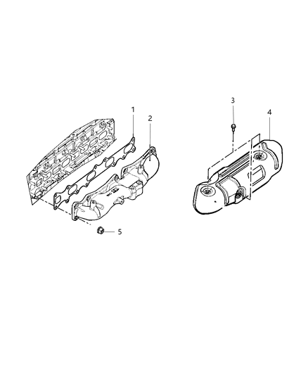 2013 Jeep Wrangler Exhaust Manifold & Heat Shield Diagram