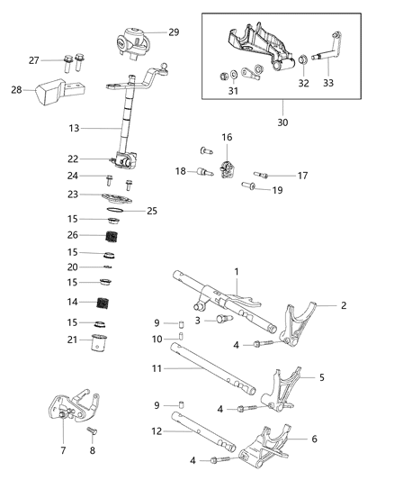 2017 Jeep Renegade Shift Forks & Rails Diagram 1