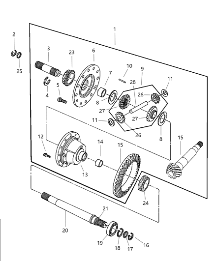 2004 Chrysler Concorde Transmission Axle Output Shaft Diagram for 4567216