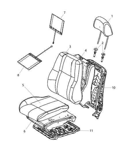 2015 Jeep Grand Cherokee Front Seat Back Cover Diagram for 5PJ07HL1AC