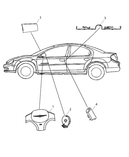 2005 Dodge Neon Wiring-Side Air Bag Jumper Diagram for 4794737AE