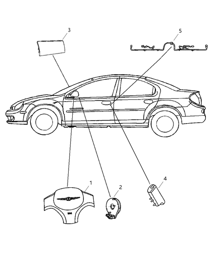 2005 Dodge Neon Air Bags & Clock Spring Diagram