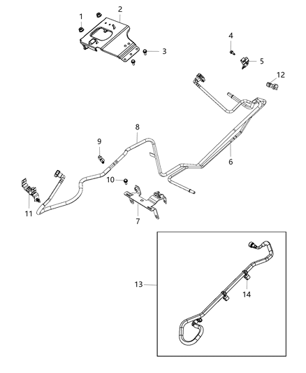 2015 Jeep Wrangler Clip-Tie Strap Diagram for 68159963AA