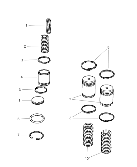 1998 Dodge Grand Caravan Accumulator Piston & Spring Diagram