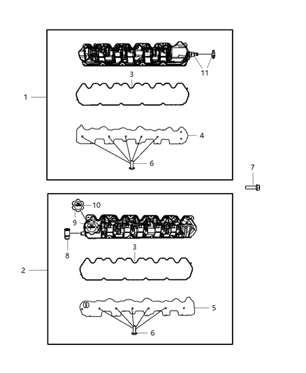 2009 Dodge Viper Cylinder Head & Cover Diagram