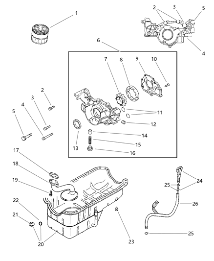 1999 Chrysler Sebring Convertible Engine Oiling Diagram 3