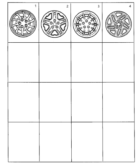 2000 Chrysler Concorde Covers, Wheel Diagram