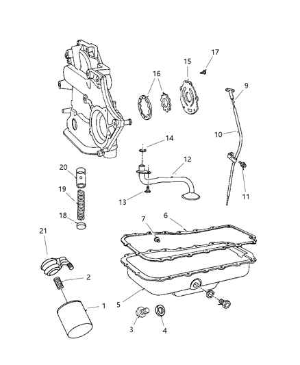 1999 Dodge Caravan Engine Oiling Diagram 3