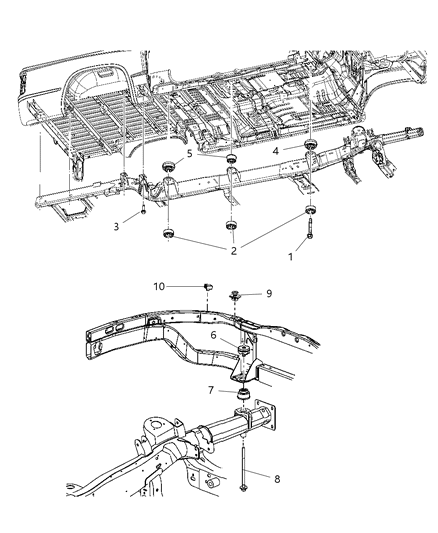 2007 Dodge Dakota ISOLATOR-Frame To Body Diagram for 55362406AD