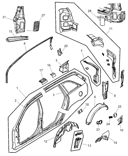 2006 Chrysler Pacifica Door-Fuel Fill Diagram for 4719704AE