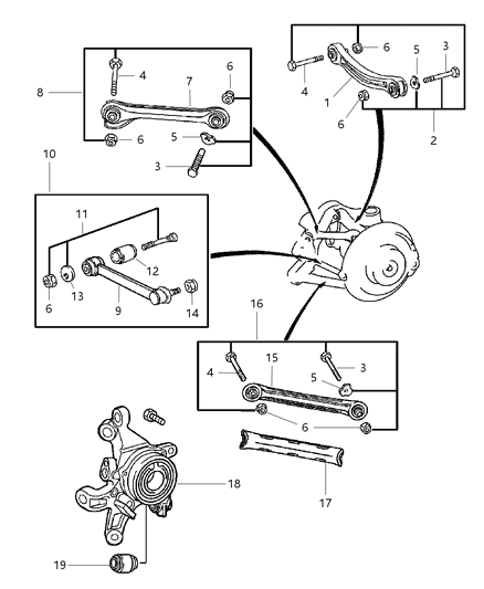 2006 Chrysler Crossfire Bushing Diagram for 5098934AA