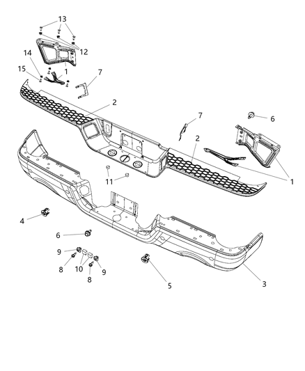 2017 Ram 3500 Bumper, Rear Diagram