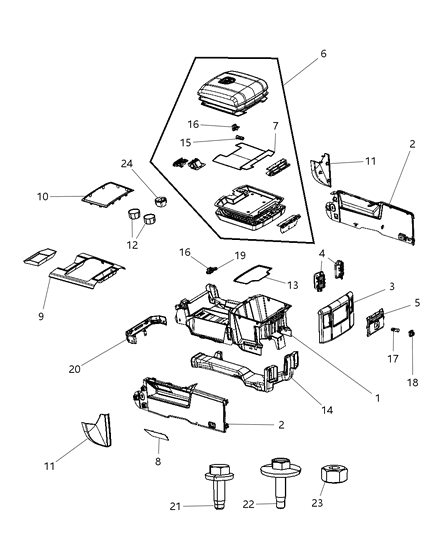 2012 Ram 3500 Floor Console Diagram 1