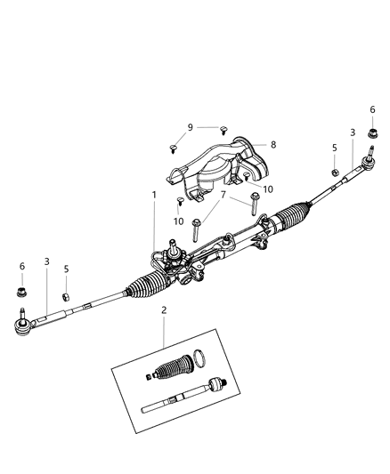 2017 Dodge Grand Caravan Gear Rack & Pinion Diagram