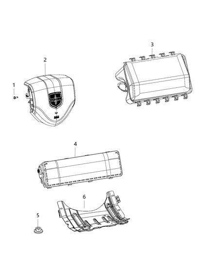 2020 Dodge Grand Caravan Driver Air Bag Diagram for 1QK29DX9AI