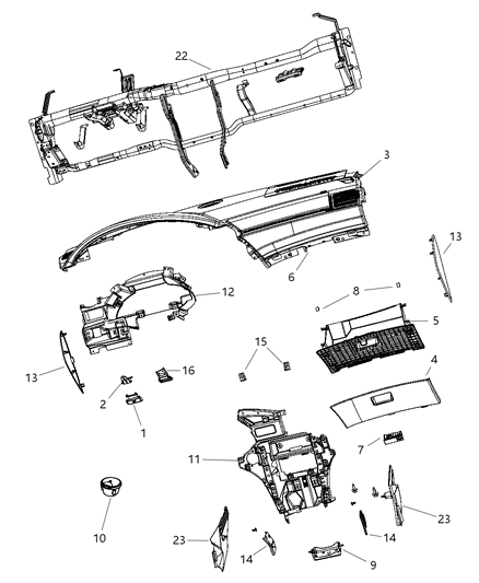 2007 Chrysler Pacifica Instrument Panel & Structure Diagram